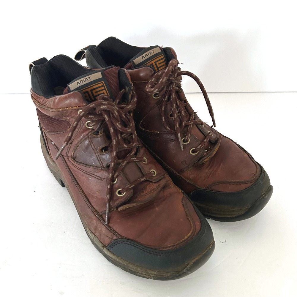 Ariat Terrain ATS Hiking Boots Mens 8.5 Brown Technology Leather Mid Top Work